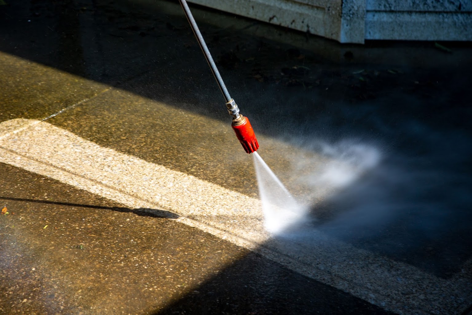 cleaning road power washing